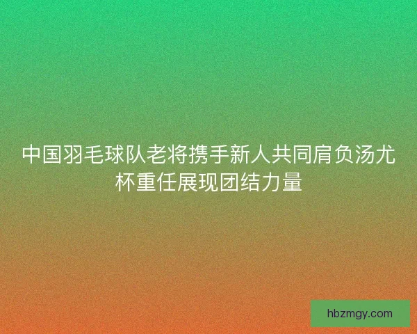 中国羽毛球队老将携手新人共同肩负汤尤杯重任展现团结力量